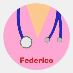 Pegatina Redonda Divertido escrutinio enfermeras de diseño capricho