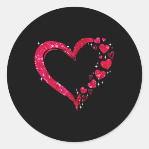 Pegatina Redonda Divertido Feliz Día de San Valentín Amor Corazón M