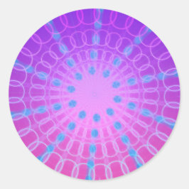 Pegatina Redonda Divertido Funky Psicodélico Circular Burst Pegatin