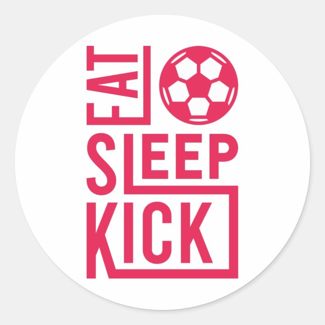 Pegatina Redonda Divertido fútbol dice Matchday Come Sleep Sleep Ki (Anverso)
