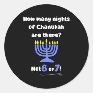 Pegatina Redonda Divertido Hanukkah 67 Meme Profesor Cuántas Noches