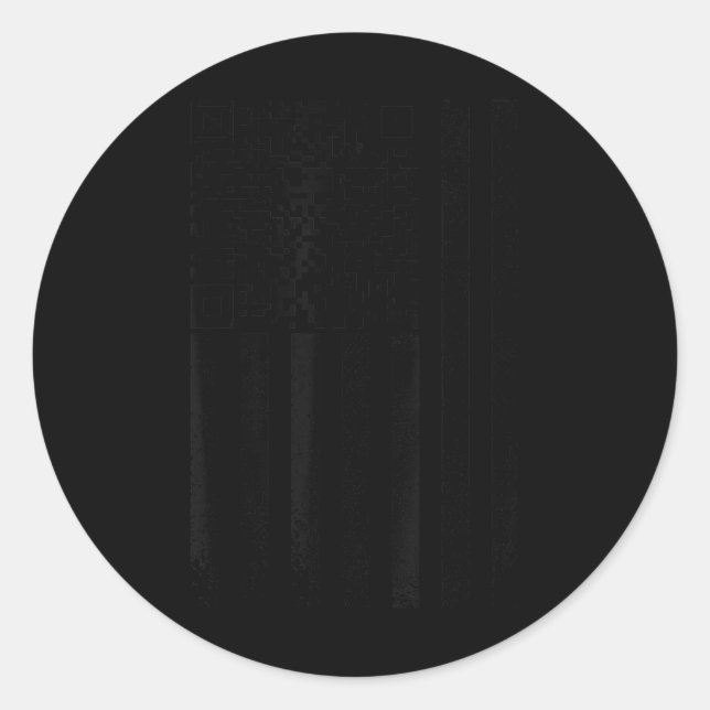 Pegatina Redonda Divertido Hes Back Trump Scan Code Qr, Molesto Ame (Anverso)