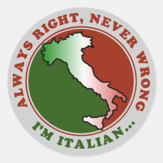 Pegatina Redonda Divertido italiano obstinado