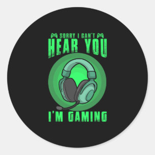 Pegatina Redonda Divertido Juego de Gamer Controlador de Videojuego