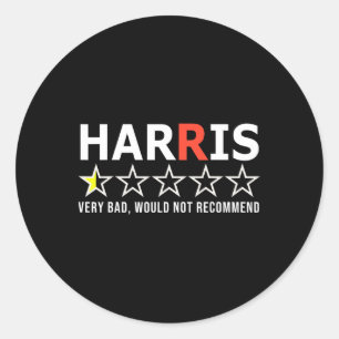 Pegatina Redonda Divertido Kamala Harris Muy D No Recomendaría Vot