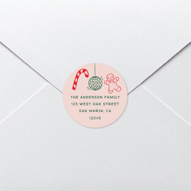 Pegatina Redonda Divertido lindo Doodles Navidades dirección de reg (Subido por el creador)