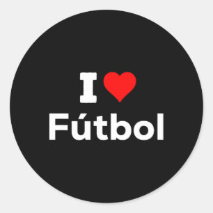 Pegatina Redonda Divertido Lindo Me Encanta Amor Futbol Deporte Fút