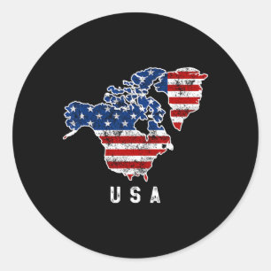 Pegatina Redonda Divertido mapa de la visión de Trump sobre Estados
