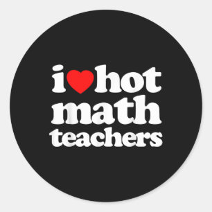 Pegatina Redonda Divertido Me Encanta Profesores De Matemáticas Cal