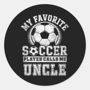 Pegatina Redonda Divertido Mi jugador de fútbol favorito me llama t