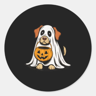 Pegatina Redonda Divertido, mi perro es mi perro fantasma de Hallow