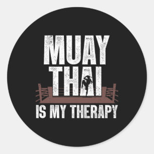 Pegatina Redonda Divertido Muay Thai Design Para Hombres Las Mujere