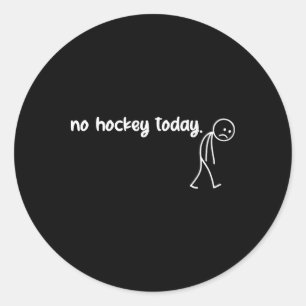 Pegatina Redonda Divertido No Hockey Hoy