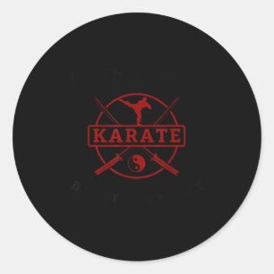 Pegatina Redonda Divertido no sé cinturón de estudiante de karate k