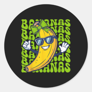 Pegatina Redonda Divertido nombre bananero amante de la fruta banan