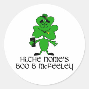 Pegatina Redonda Divertido nombre irlandés grosero