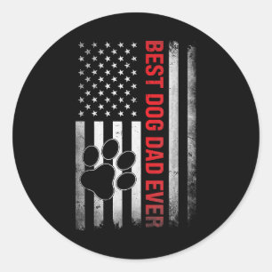 Pegatina Redonda Divertido papá padre padre padre perro