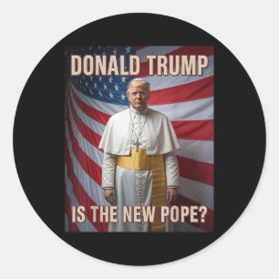 Pegatina Redonda Divertido Papa y campeón; presidente Donald Trump,