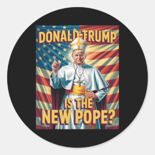 Pegatina Redonda Divertido Papa Y Presidente Donald Trump4