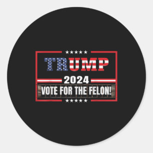 Pegatina Redonda Divertido partidario de Donald Trump 2024 Vota Por