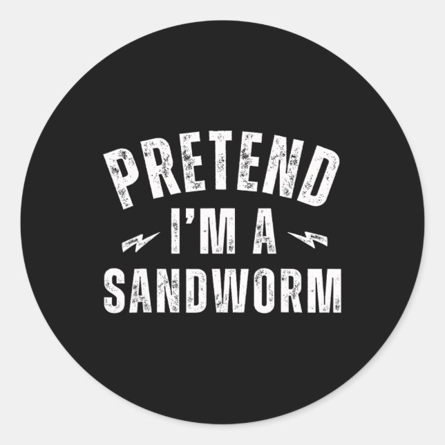 Pegatina Redonda Divertido perezoso disfraz en el último minuto pre (Anverso)