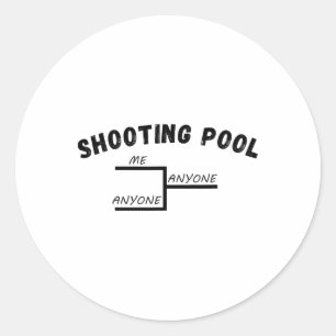 Pegatina Redonda Divertido Pool League Torneo para Todos los Billet