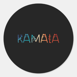 Pegatina Redonda Divertido positivo del gato Kamala-harris Retro