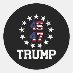 Pegatina Redonda Divertido presidente de Qr Trump 4547 bailando se