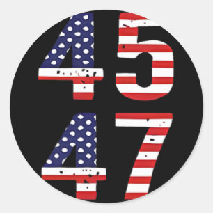 Pegatina Redonda Divertido presidente de Qr Trump bailando escaneo