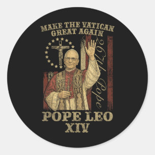 Pegatina Redonda Divertido Que El Vaticano Se Haga Grande Otra Vez,