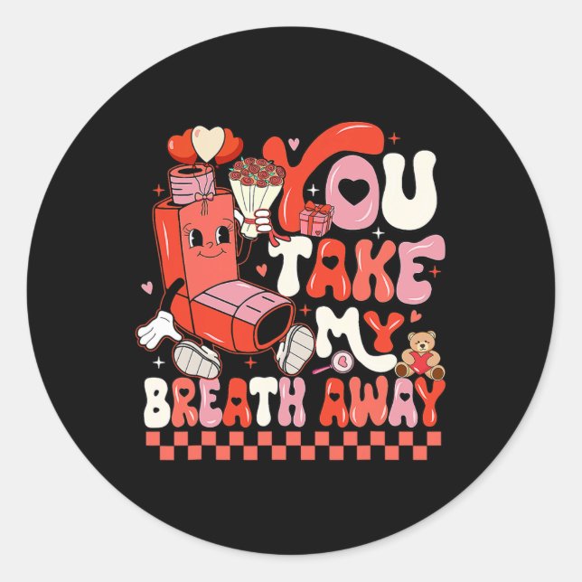 Pegatina Redonda Divertido que me quites el aliento Rt Lung Squad V (Anverso)