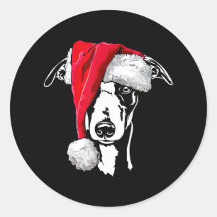 Pegatina Redonda Divertido regalo de mamá de perro de Santa Navidad