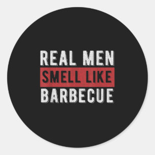 Pegatina Redonda Divertido regalo de parrilladas Bbq Hombres de ver