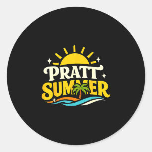 Pegatina Redonda Divertido retro pratt verano california político