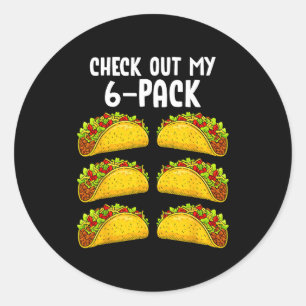 Pegatina Redonda Divertido Revisa Mi Gimnasio De Tacos Fitness Mexi