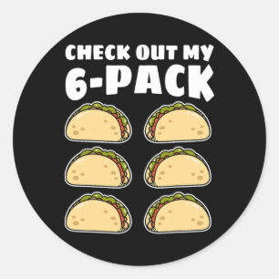 Pegatina Redonda Divertido Revisa Mi Taco De 6 Paquetes Chicos Cinc