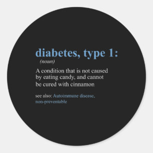 Pegatina Redonda Divertido Sarcasmo T1d Conciencia sobre la definic