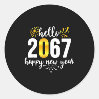 Pegatina Redonda Divertido Seis Siete 67 Meme Feliz Año Nuevo