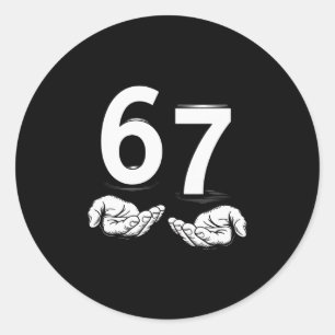 Pegatina Redonda Divertido Seis Siete 6 7 Meme Gen Alfa Argot 6 7 M
