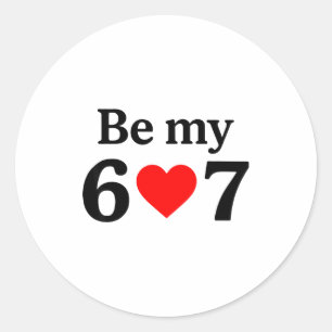 Pegatina Redonda Divertido Seis Siete Sé Mi 6 7 Meme Hombres Mujere