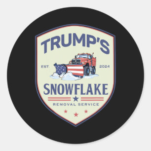 Pegatina Redonda Divertido servicio de remoción de copos de nieve T