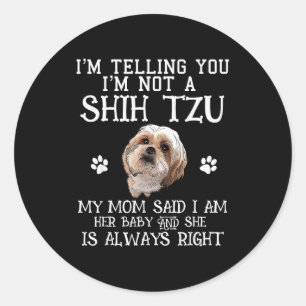 Pegatina Redonda Divertido Shih Tzu Shihtzu Regalo Mamá Bebé Mascot
