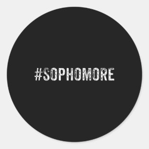 Pegatina Redonda Divertido Sophomore décimo grado de vuelta al rega