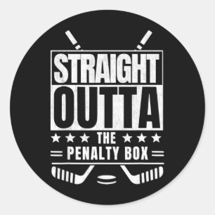 Pegatina Redonda Divertido Straight Outta The Penalty Box Niños Hoc