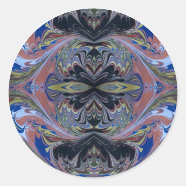 Pegatina Redonda Divertido tema gótico negro y amarillo (Anverso)