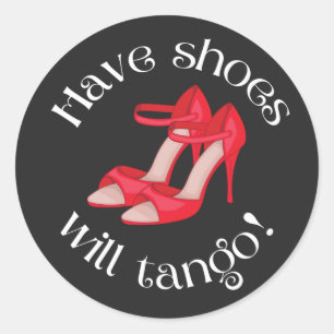 Pegatina Redonda Divertido Tener Zapatos Tirará Zapatos De Tango Ro
