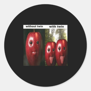 Pegatina Redonda Divertido Tonto Ai Manzana Generación Z Meme Rotur