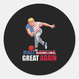 Pegatina Redonda Divertido Trump Bolos Haz que los Bolos Sean Genia