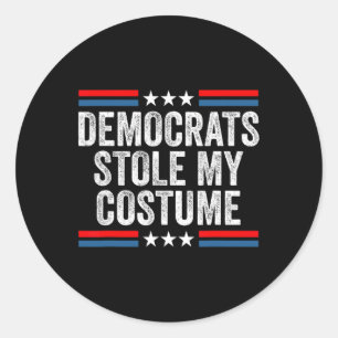 Pegatina Redonda Divertido Trump disfraz de Halloween Demócratas se