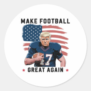 Pegatina Redonda Divertido Trump Futbol Hacer Fútbol Americano Gran